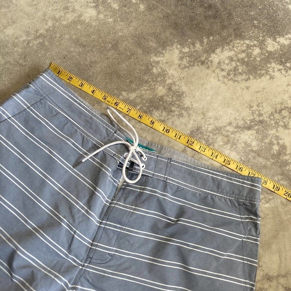 Bononos Swimshorts Mens Size 35 Striped Blue Drawstring Waist Pockets - Picture 2 of 10